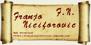 Franjo Nićiforović vizit kartica